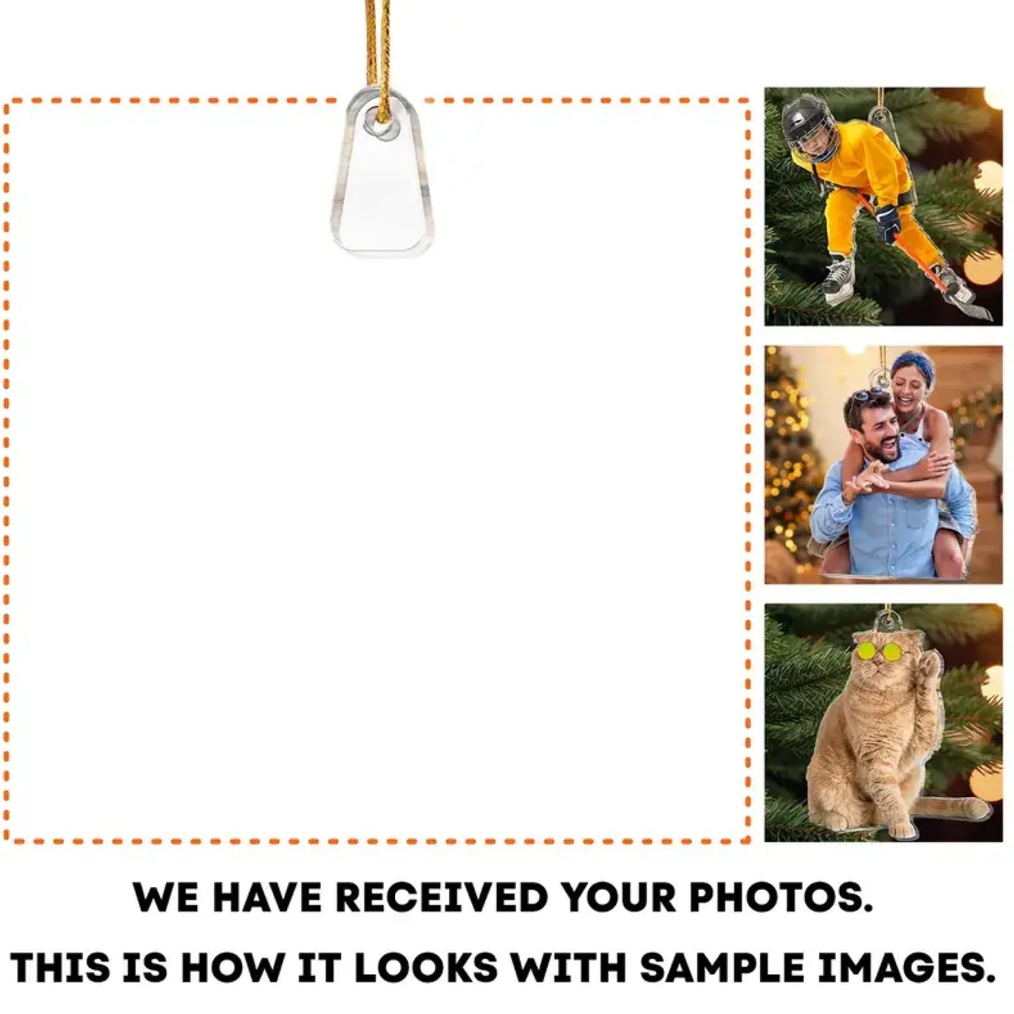 Custom Wedding Photo Ornament – Personalized Acrylic Christmas Keepsake for Couples, Bride & Groom, Husband & Wife