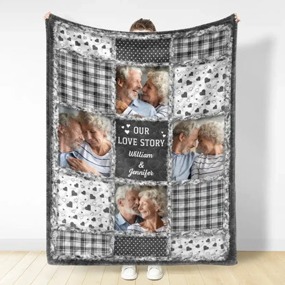 CustomPhotoOurLoveStoryCouples-PersonalizedFleeceBlanket_SherpaBlanket-YM009-DSR188-MK2