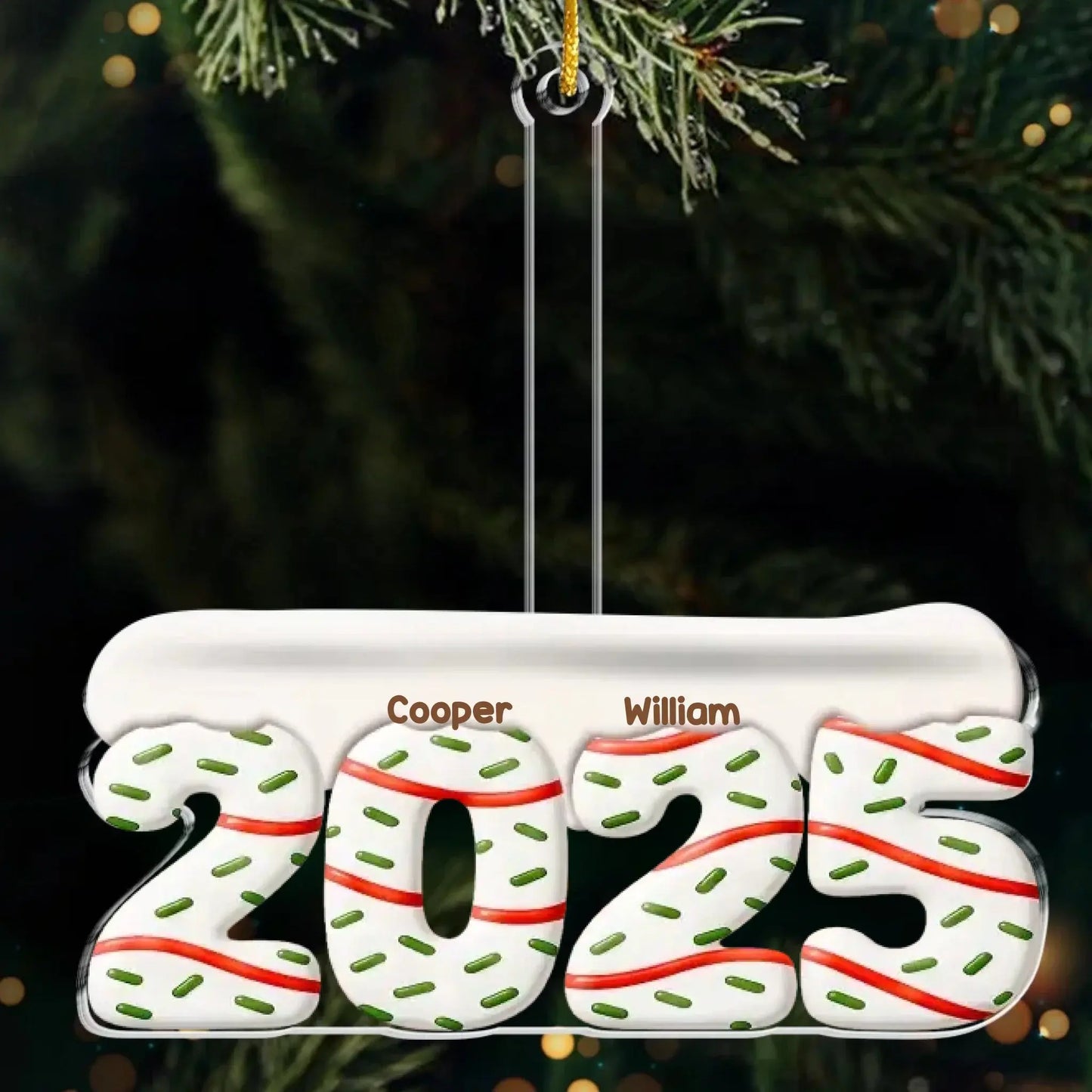 Custom Acrylic Ornament - Personalized Christmas Birthday Gifts For Family, Dog Cat Lovers - Happiness Baked Into Every Moment Printbelle