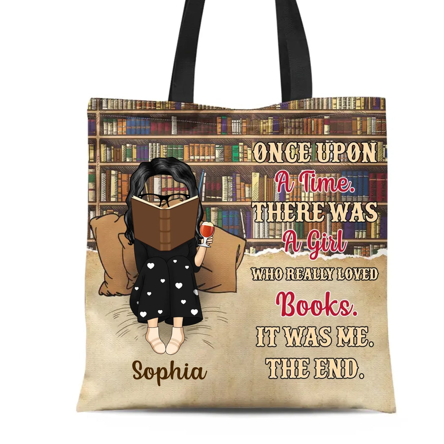 Reading Just A Girl Who Loves Book - Gift For Book Lovers - Personalized Custom Zippered Canvas Bag Printbelle