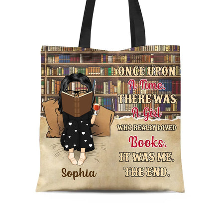 Reading Just A Girl Who Loves Book - Gift For Book Lovers - Personalized Custom Zippered Canvas Bag Printbelle